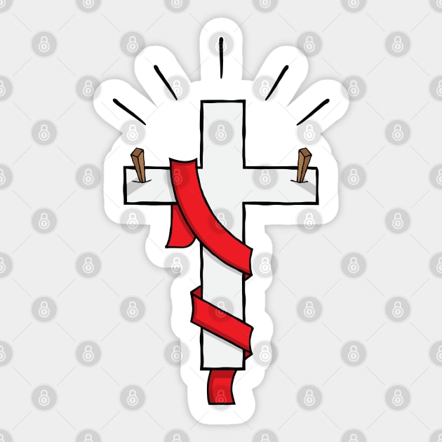 Jesus Lives - Christian Cross Sticker by Juka